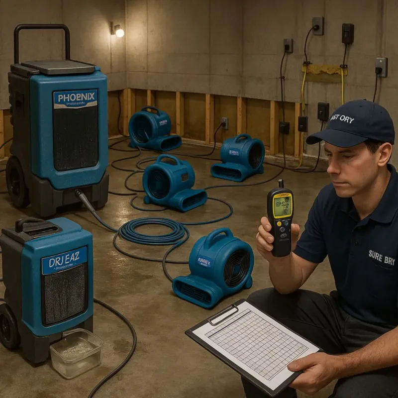 Structural Drying and Dehumidification process in De Queen, AR